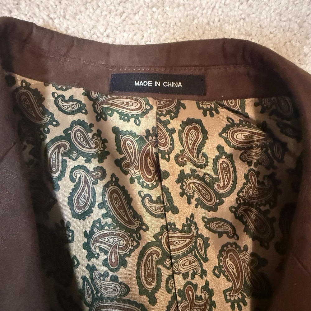 Lauren Ralph Lauren Blazer Men's‎ 43R Brown Suede Look Paisley Lining Sport Coat - Picture 7 of 10